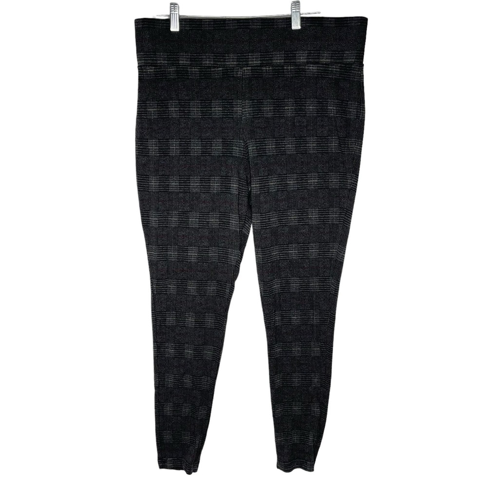 Tahari Women's Pull On Brown Plaid Legging Pants XL